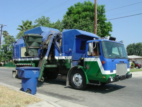 Professional team handling demolition waste removal