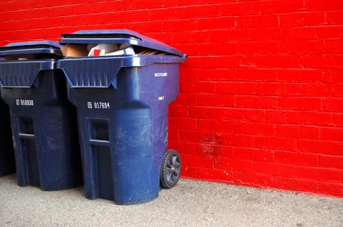 Construction site with organized waste removal in Islington