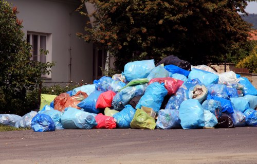 Residents sorting recyclables at home in Islington