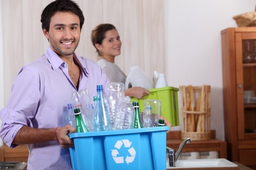 Satisfied clients with their completed waste management project