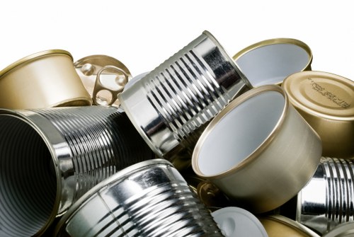 Stacked recycled materials ready for transfer to recovery facilities